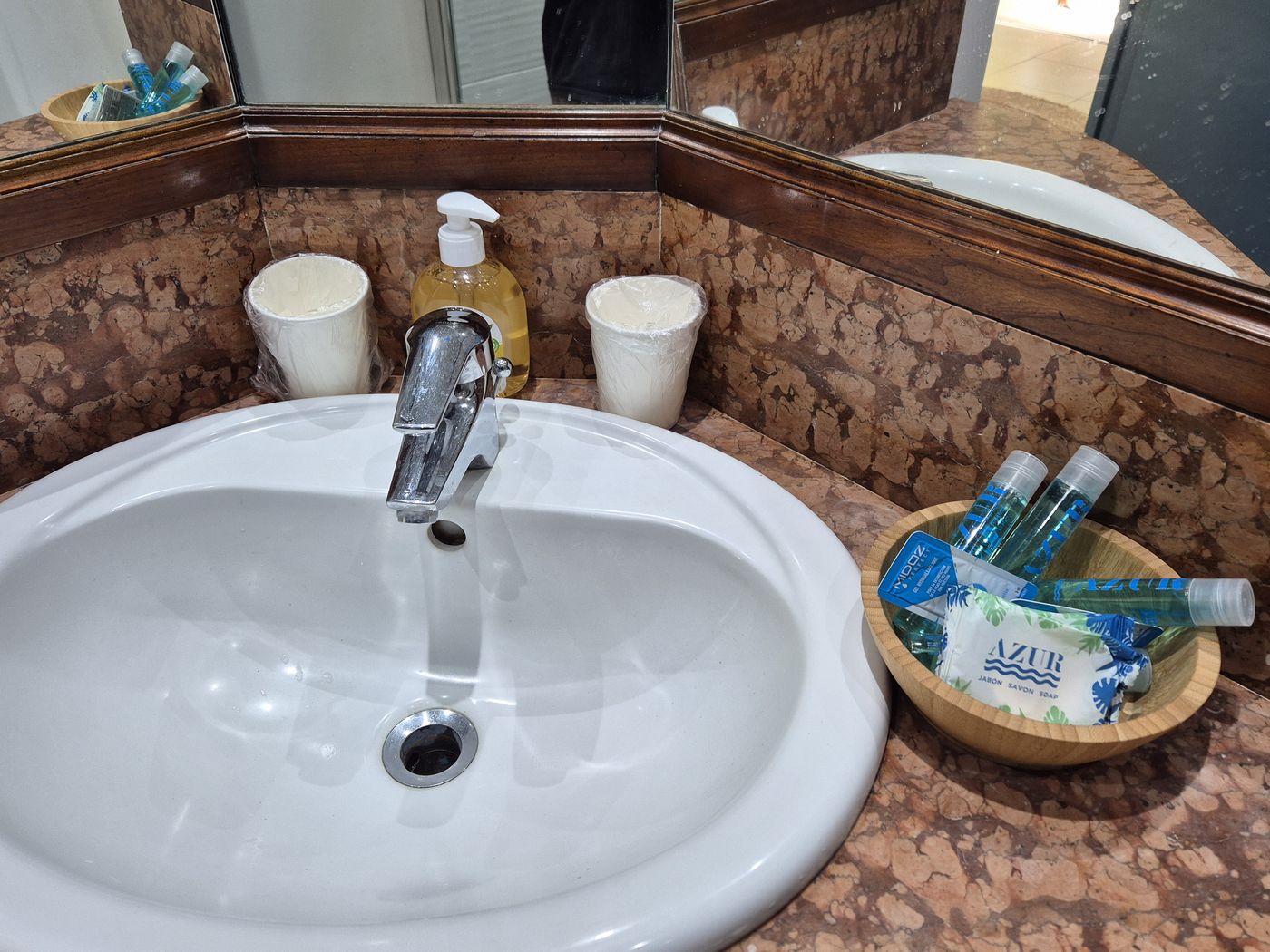 La salle d'eau et ses produits d'accueil
